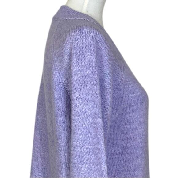 Almost Famous Sweater V-neck Tunic Soft Fuzzy Knit Purple Women’s Size Large - Picture 7 of 10